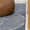 JONATHAN Y Geometric Lines Reversible Washable Indoor Outdoor Area Rug 8X10 Navy/Cream, Arielle Mid-Century Modern for Backyard, Patio, Porch, Easy-Cleaning, Pet-Friendly, Non-Shedding (SVH111A-8)(3’11” x 6′ (Rectangular))