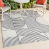 JONATHAN Y Geometric Lines Reversible Washable Indoor Outdoor Area Rug 8X10 Navy/Cream, Arielle Mid-Century Modern for Backyard, Patio, Porch, Easy-Cleaning, Pet-Friendly, Non-Shedding (SVH111A-8)(3’11” x 6′ (Rectangular))