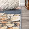 JONATHAN Y Giglio Botanical Flower Runner Rug 2×8, Orange/Blue/Cream, Modern, Contemporary, Easy-Cleaning for Living Room, Bedroom, Kitchen, Pet Friendly, Non-Shedding (CTP202B-28)(Blue/Orange/Cream)