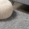 JONATHAN Y Groovy Solid Shag Light Beige Runner Rug, 2×8, Transitional, Contemporary, Easy-Cleaning for Living Room, Bedroom, Kitchen, Pet Friendly, Non-Shedding (CLD100D-28)(Light Gray)