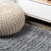 JONATHAN Y Groovy Solid Shag Light Beige Runner Rug, 2×8, Transitional, Contemporary, Easy-Cleaning for Living Room, Bedroom, Kitchen, Pet Friendly, Non-Shedding (CLD100D-28)(Grey)