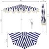 JONATHAN Y Half Umbrella UMB1201B Beverly 9 ft. Designer Classic Scalloped Fringe Market Patio with Crank, Push Button Tilt and UV Protection in Navy/White(Navy/White – White Pole)