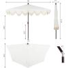 JONATHAN Y Half Umbrella UMB1201B Beverly 9 ft. Designer Classic Scalloped Fringe Market Patio with Crank, Push Button Tilt and UV Protection in Navy/White(Cream/White)