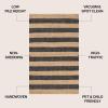 JONATHAN Y Jayden Woven Jute Stripe Natural/Brown Runner Rug, 2×8, Rustic, Farmhouse, Traditional, Lodge, Easy-Cleaning for Living Room, Bedroom, Kitchen, Non-Shedding (NRF202A-28)(Natural/Black)