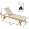 JONATHAN Y LNG1000D Mallorca 77.56″x23.62″ Modern Classic Adjustable Acacia Wood Chaise Outdoor Lounge Chair with Cushion & Wheels Coastal, Bohemian, Minimalist, Traditional, Dark Gray/Natural(Light Gray/Natural)