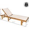 JONATHAN Y LNG1001B Lagunan 77.56″x26.38″ Modern Minimalist Adjustable Acacia Wood Chaise Outdoor Lounge Chair Coastal, Transitional, Classic, Mid-Century, Contemporary, Dark Gray/Natural(White)