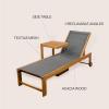 JONATHAN Y LNG1100A-2SET Trabuco Coastal Modern Acacia Wood Mesh 3-Position Outdoor Chaise Lounge Set with Side Table Transitional, Classic, Minimalist, Traditional, Contemporary, Dark Gray/Teak Brown(Dark Gray/Teak Brown)