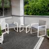 JONATHAN Y LVG1101A-3SET Selby 3-Piece Modern Coastal Faux Wicker Conversation Outdoor Patio Set Mid-Century, Classic, Contemporary, Traditional, Minimalist, White/Gray(White/Gray)