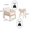 JONATHAN Y LVG1203A-3SET Aveiro 3-Piece Modern Bohemian Roped Acacia Wood Conversation Outdoor Patio Set with Cushions Coastal, Contemporary, Transitional, Rustic, Cottage, Beige/Light Teak(Beige/Light Teak)