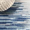 JONATHAN Y Linear Modern Half-Stripe Blue/Cream Runner Rug, 2×8, Contemporary, Transitional, Easy-Cleaning for Living Room, Bedroom, Kitchen, Pet Friendly, Non-Shedding (CTP112A-28)(Blue/Cream)