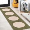 JONATHAN Y Machine Washable Cream/Green Indoor Area Rug 8X10 ft, Cirkel Minimalist Geometric Dot for Living Room, Bedroom, Kitchen, Office, Easy-Cleaning, Pet-Friendly, Non-Shedding WSH113C-8(Green/Cream)
