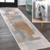 JONATHAN Y Machine Washable Cream/Multi Indoor Area Rug 8X10 ft, Slinger Modern Contemporary Collage for Living Room, Bedroom, Kitchen, Office, Easy-Cleaning, Pet-Friendly, Non-Shedding WSH306A-8(Weaver Cream/Multi)