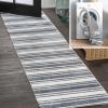 JONATHAN Y Machine Washable Indoor Area Rug 8X10 Dark Gray/Cream, Shutter Minimalist Striped Plaid for Living Room, Bedroom, Kitchen, Office, Easy-Cleaning, Pet-Friendly, Non-Shedding WSH305A-8(Cream/Dark Gray)