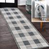 JONATHAN Y Machine Washable Indoor Area Rug 8X10 Dark Gray/Cream, Shutter Minimalist Striped Plaid for Living Room, Bedroom, Kitchen, Office, Easy-Cleaning, Pet-Friendly, Non-Shedding WSH305A-8(Light Gray/Dark Gray/Cream)