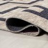 JONATHAN Y Machine Washable Ivory/Navy Indoor Area Rug 8X10 ft, Siksak Modern Chevron Border for Living Room, Bedroom, Kitchen, Office, Easy-Cleaning, Pet-Friendly, Non-Shedding WSH124A-8(Ivory/Dark Gray)