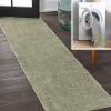 JONATHAN Y Machine Washable Sage Green Indoor Area Rug 8X10 ft, Twyla Classic Solid Low-Pile for Living Room, Bedroom, Kitchen, Office, Easy-Cleaning, Pet-Friendly, Non-Shedding WSH300H-8(Sage Green)