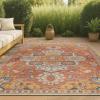 JONATHAN Y Medallion Reversible Washable Indoor Outdoor Area Rug 8X10 Terra/Blue/Cream, Bijan Traditional Vintage for Backyard, Patio, Porch, Easy-Cleaning, Pet-Friendly, Non-Shedding (SVH107A-8)(3’3″ x 5′ (Rectangular))