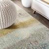 JONATHAN Y Modern Abstract Vintage Cream/Turquoise Indoor Area Rug, 5×8, Contemporary POP, Transitional, Easy-Cleaning for Living Room, Bedroom, Kitchen, Pet Friendly, Non-Shedding (CTP105C-5)(Cream/Yellow)