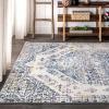 JONATHAN Y Modern Boho Vintage Cream/Blue Indoor Area Rug, 8×10, Bohemian, Traditional, Easy-Cleaning for Living Room, Bedroom, Kitchen, Pet Friendly, Non-Shedding (MDP203A-8)(4′ x 6′ (Rectangular))