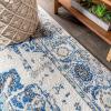 JONATHAN Y Modern Boho Vintage Medallion Ivory/Blue Runner Rug, 2×8, Bohemian, Traditional, Easy-Cleaning for Living Room, Bedroom, Kitchen, Pet Friendly, Non-Shedding (MDP201A-28)(3′ x 5′ (Rectangular))