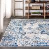 JONATHAN Y Modern Boho Vintage Medallion Ivory/Blue Runner Rug, 2×8, Bohemian, Traditional, Easy-Cleaning for Living Room, Bedroom, Kitchen, Pet Friendly, Non-Shedding (MDP201A-28)(3′ x 5′ (Rectangular))