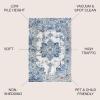 JONATHAN Y Modern Boho Vintage Medallion Ivory/Blue Runner Rug, 2×8, Bohemian, Traditional, Easy-Cleaning for Living Room, Bedroom, Kitchen, Pet Friendly, Non-Shedding (MDP201A-28)(5’3″ x 7’7″ (Rectangular))