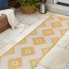 JONATHAN Y Moroccan Diamond Indoor Outdoor Area Rug 8X10 Green/Cream, Lior Geometric for Backyard, Patio, Porch, Easy-Cleaning, High Traffic, Pet-Friendly, Non-Shedding (TSN202D-8)(Yellow/Cream)