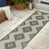 JONATHAN Y Moroccan Diamond Indoor Outdoor Area Rug 8X10 Green/Cream, Lior Geometric for Backyard, Patio, Porch, Easy-Cleaning, High Traffic, Pet-Friendly, Non-Shedding (TSN202D-8)(Green/Cream)