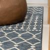 JONATHAN Y Moroccan Reversible Washable Indoor Outdoor Area Rug 8X10 Navy/Cream, Zana Modern Geometric for Backyard, Patio, Porch, Easy-Cleaning, High Traffic, Pet-Friendly, Non-Shedding (SVH110A-8)(3’3″ x 5′ (Rectangular))
