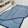JONATHAN Y Mosaic Border Handwoven Wool Light Blue/Navy Shaped Indoor Area Rug, 5×8, Coastal, Geometric, Easy-Cleaning for Living Room, Bedroom, Kitchen, Pet Friendly, Non-Shedding (GST102A-5)(Light Blue/Navy)