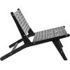 JONATHAN Y PAT2000A Leo Mid-Century Modern Wood Armless Outdoor Patio Chair Contemporary, Bohemian, Coastal, Transitional, Rustic, Natural(Black)