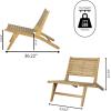 JONATHAN Y PAT2000A Leo Mid-Century Modern Wood Armless Outdoor Patio Chair Contemporary, Bohemian, Coastal, Transitional, Rustic, Natural(Natural)