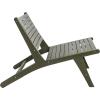 JONATHAN Y PAT2000A Leo Mid-Century Modern Wood Armless Outdoor Patio Chair Contemporary, Bohemian, Coastal, Transitional, Rustic, Natural(Olive Green)