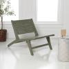 JONATHAN Y PAT2000A Leo Mid-Century Modern Wood Armless Outdoor Patio Chair Contemporary, Bohemian, Coastal, Transitional, Rustic, Natural(Olive Green)