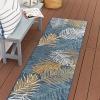 JONATHAN Y Palm Frond Reversible Washable Indoor Outdoor Area Rug 8X10 Cream/Navy, Calypso Coastal Casual for Backyard, Patio, Porch, Easy-Cleaning, High Traffic, Pet-Friendly Non-Shedding SVH108A-8(Cream/Navy)