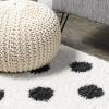 JONATHAN Y Pere Charcoal Dot Shag White/Gray Indoor Area Rug, 8×10, Modern, Bohemian, Contemporary, Easy-Cleaning for Living Room, Bedroom, Kitchen, Pet Friendly, Non-Shedding (MOH411A-8)(White/Black)