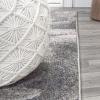 JONATHAN Y Petalo Abstract Two-Tone Runner Rug 2×8, Gray/Cream, Contemporary, Modern, Easy-Cleaning for Living Room, Bedroom, Kitchen, Pet Friendly, Non-Shedding (CTP200C-28)(Gray/Cream)