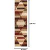 JONATHAN Y Retro Diamonds Yellow/Gray/Cream Indoor Area Rug 8X10 ft, Kehoe Geometric for Living Room, Bedroom, Kitchen, Office, Easy-Cleaning, High Traffic, Pet-Friendly, Non-Shedding UNQ101A-8(Red/Brown/Cream)