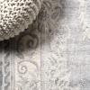 JONATHAN Y Rosalia Cottage Medallion Ivory/Gray Indoor Area Rug, 8×10, Bohemian, Traditional, Easy-Cleaning for Living Room, Bedroom, Kitchen, Pet Friendly, Non-Shedding (MDP401B-8)(Ivory/Gray)