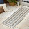 JONATHAN Y Stripe Reversible Washable Indoor Outdoor Area Rug 8X10 Black/Cream, Argo Classic Nautical Mitre for Backyard, Patio, Porch, Easy-Cleaning, High Traffic, Pet-Friendly Non-Shedding SVH101B-8(Navy/Cream)
