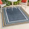 JONATHAN Y Stripe Reversible Washable Indoor Outdoor Area Rug 8X10 Cream/Navy, Pollux Classic Coastal Mitred for Backyard, Patio, Porch, Easy-Cleaning, Pet-Friendly, Non-Shedding (SVH105A-8)(3’11” x 6′ (Rectangular))