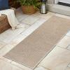 JONATHAN Y Stripe Reversible Washable Indoor Outdoor Runner Rug 2X8 Cream/Beige, Zephyr Mid-Century Modern Arch for Backyard, Patio, Porch, Easy-Cleaning, Pet-Friendly, Non-Shedding (SVH106A-28)(2′ x 8′ (Runner))