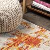 JONATHAN Y Sunset Modern Abstract Blue/Multi Runner Rug, 2×8, Contemporary, Transitional, Easy-Cleaning for Living Room, Bedroom, Kitchen, Pet Friendly, Non-Shedding (CTP114A-28)(Orange/Multi)