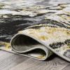 JONATHAN Y Swirl Marbled Gray/Black Runner Rug 2X8 ft, Abstract for Living Room, Bedroom, Kitchen, Office, Easy-Cleaning, High Traffic, Pet-Friendly, Non-Shedding SOR203C-28(Black/Yellow)