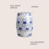 JONATHAN Y TBL1000A Lotus Flower 17.8″ Chinoiserie Ceramic Drum Indoor/Outdoor Garden Stool Bohemian, Coastal, Classic, Cottage, French Country, Traditional, Bathroom, Garden Room, Patio, Blue/White