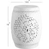 JONATHAN Y TBL1002A Tree of Life 18″ Ceramic Indoor/Outdoor Garden Stool, Coastal, Contemporary, Modern, Transitional, Side Table, Plant Stand, Spill-Proof, Living Room, Garden Room, Patio, White