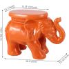 JONATHAN Y TBL1007C White Elephant 14.25″ Ceramic Indoor/Outdoor Garden Stool Coastal, Contemporary, Transitional, Patio, Garden Room, Bathroom, Living Room, Orange(Orange)
