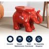 JONATHAN Y TBL1007C White Elephant 14.25″ Ceramic Indoor/Outdoor Garden Stool Coastal, Contemporary, Transitional, Patio, Garden Room, Bathroom, Living Room, Orange(Red)