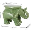 JONATHAN Y TBL1007C White Elephant 14.25″ Ceramic Indoor/Outdoor Garden Stool Coastal, Contemporary, Transitional, Patio, Garden Room, Bathroom, Living Room, Orange(Green)