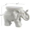 JONATHAN Y TBL1007C White Elephant 14.25″ Ceramic Indoor/Outdoor Garden Stool Coastal, Contemporary, Transitional, Patio, Garden Room, Bathroom, Living Room, Orange(Antique White)